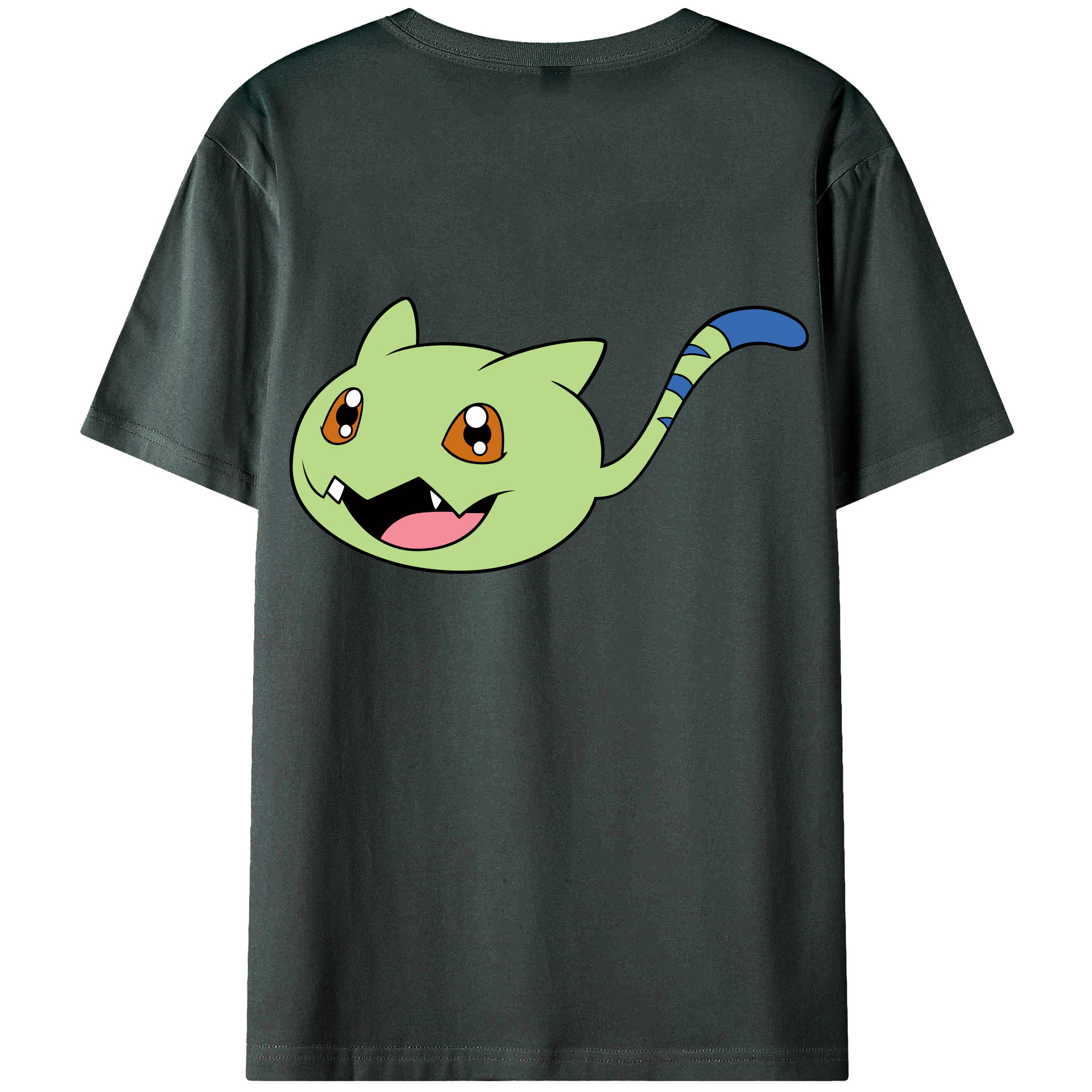 （画像用） Digimon デジタルモンスター/デジモン 綿100％ メンズ半袖Tシャツ（バックプリント） 通気性